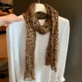 Leopardenmuster Plissierter Schal Damen Herbst Mode Langer Hals Schal Weißes Shirt Variante - Leopardenmuster 11
