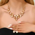 Set Collana e Orecchini con Goccia di Cristallo Champagne Elegante Gioielli Stile Corte - Stile Goccia d'Acqua Strass (80828137)