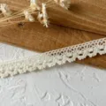 Cinta de encaje de algodon blanco para costura DIY, artesania y decoracion de ropa. - Estilo 3 / 1cm de Ancho