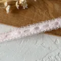 Pink polka dot heart lace trim ribbon for DIY crafting, sewing, apparel, and home decor. - Pink Hollow Heart Style (7#)