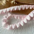 Pink pleated lace trim ribbon for DIY sewing craft and apparel decoration details - Thickened Pink Two-Tone Style (8#)