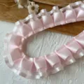 Pink ruffled lace trim ribbon for DIY clothing sewing, cute pleated fabric accessories. - Pink Double Layer Ruffle Style (14#)