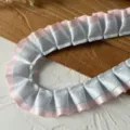 Cinta plisada de lunares azules borde rosa encaje volante DIY costura accesorio - Lunares Contraste Rosa y Azul (14#)