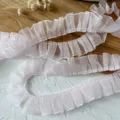 Pink pleated organza ruffle lace ribbon trim for DIY sewing crafts and apparel decoration. - Pink Wide Ruffle Style (17#)
