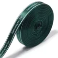 Dunkelgrüne Geschenkband Rolle mit weißem Aufdruck für Blumensträuße und Dekoration. - 10 Yards/Packung / Grün