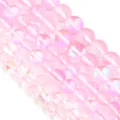 roze aura kristal ronde kralen losse strengen voor doe-het-zelf sieraden maken armbanden - BU 6mm Gat 1.0mm (Ongeveer 60 Kralen) / Roze Flashsteen