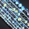 Kristal aurora ronde kralen detailopname voor DIY sieraden accessoires onderdelen. - BU 6mm Gat 1.0mm (Ongeveer 60 Kralen) / Witte Flashsteen