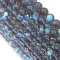 Synthetische kristallen ronde losse kraaltjes flitssteen DIY sieraden accessoires - BU 6mm Gat 1.0mm (Ongeveer 60 Kralen) / Grijze Flashsteen