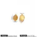 Stainless steel vintage geometric DIY pendant charm, size 20.4x12.6mm with hole. - Gold Corn Pendant