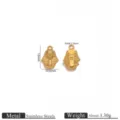 Stainless steel 18k gold plated Egyptian pharaoh pendant charm DIY jewelry accessory. - Gold Egyptian Pharaoh Striped Pendant