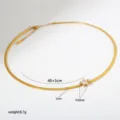 Goldene Edelstahl Schlangenkette Halskette mit Stern Zirkon Anhänger, elegante Schmuck. - Schlangenkette mit Stern-Strass (B189) / Gold