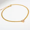 Gold PVD Edelstahl Kubanische Kette Halskette mit Rosa Zirkon Anhänger Modeschmuck - Marquise Rosa Zirkonia (B32)