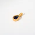 Elegante vergoldete Tropfen Anhänger Halskette mit dunkelblauem Zirkon für Damen Schmuck - Anhänger Ohne Kette (Tropfenform/G66) / Marineblau