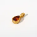Elegante Tropfen-Anhänger-Halskette mit funkelndem rotem Edelstein, Vintage-Goldoptik, Schmuck. - Anhänger Ohne Kette (Tropfenform/G69) / Orangerot