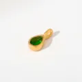 Goldfarbene birnenförmige grüne Edelstein Anhänger Halskette, elegante Modeschmuck Variante. - Anhänger Ohne Kette (Tropfenform/G71) / Grün