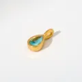 Goldfarbener Tropfen Anhänger Halskette mit blauem Zirkon eleganter Modeschmuck Variante - Anhänger Ohne Kette (Tropfenform/G75) / Himmelblau