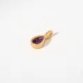 Goldfarbene Tropfen Anhänger Halskette mit violettem Stein minimalistischer Schmuck SKU - Anhänger Ohne Kette (Tropfenform/G76) / Lila