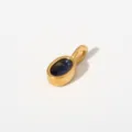 Goldener ovaler blauer Edelstein Anhänger Halskette minimalistischer Modeschmuck - Anhänger Ohne Kette (Ovalform/G78) / Marineblau