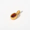 Edelstahl goldener ovaler roter Zirkon Anhänger, elegante minimalistische Modeschmuck Damen. - Anhänger Ohne Kette (Ovalform/G81) / Orangerot