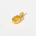 Edler vergoldeter Edelstahl Anhänger mit strahlend gelbem, ovalem Zirkonstein für Damen. - Anhänger Ohne Kette (Ovalform/G82) / Orange