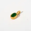 Edelstahl Ovale grüne Zirkonia Anhänger Halskette Mode Schmuck Accessoire für Damen. - Anhänger Ohne Kette (Ovalform/G84) / Dunkelgrün