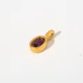 Goldene ovale lila Edelstein Anhänger Halskette Variante, edler Edelstahlschmuck - Anhänger Ohne Kette (Ovalform/G86) / Dunkellila