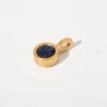Goldener Edelstahl runder dunkelblauer Zirkon Anhänger Halskette elegante Variante - Anhänger Ohne Kette (Rundform/G90) / Marineblau