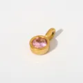 Edelstahl runder rosa Zirkon Anhänger Halskette, exquisite Mode Luxus Schmuck Variante. - Anhänger Ohne Kette (Rundform/G91) / Rosa