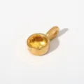 Goldene runde Zirkonia Anhänger Halskette für Damen, eleganter täglicher Schmuck. - Anhänger Ohne Kette (Rundform/G94) / Orange