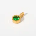 Goldener Edelstahl grüner runder Zirkon Anhänger Halskette Mode elegantes Schmuckstück - Anhänger Ohne Kette (Rundform/G95) / Grün