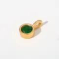 Elegante Damen Halskette aus Edelstahl mit rundem gruenem Zirkonia Anhaenger modischer Schmuck. - Anhänger Ohne Kette (Rundform/G96) / Dunkelgrün