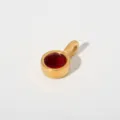 Edler Gold Edelstahl roter Zirkon runder Anhänger Halskette eleganter Modeschmuck. - Anhänger Ohne Kette (Rundform/G97) / Dunkelrot