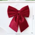 Nœud en velours rouge décoration suspendue pour arbre de Noël fête maison 25x22cm - M / Bordeaux