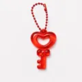 Rode doorzichtige hart sleutelhanger hanger met kogelketting, ideaal voor DIY knutselen en accessoires. - 10 Kralenkettingen + Transparante Sleutelhanger / Rood