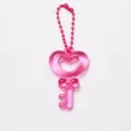 Roze Hart Sleutelhanger Variant, Schattige Doorzichtige Kunststof Sleutel Hanger met Strik. - 10 Kralenkettingen + Transparante Sleutelhanger / Rozerood