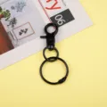 Accessoire porte-clés mousqueton en métal noir vue détaillée pour bricolage artisanat quincailli - Noir