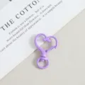 Purple heart shaped snap hook spring clasp DIY keychain jewelry making accessory detail view - Purple