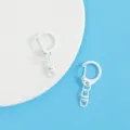 White baked paint zinc alloy D-ring keychain DIY handmade accessories versatile metal clasp. - White