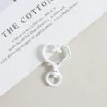 Heart shape metal spring snap hook for DIY keychain craft and jewelry accessories. - White