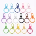 Colorful snap hook with binder ring keychain DIY accessories bag pendants wholesale - Gate Buckle + Ring / Multicolor