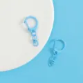 Colorful DIY zinc alloy keychain clasp detail showcasing bright blue candy color finish. - C Buckle + 8-Shape Buckle / Blue