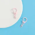 Pink DIY handmade keychain swivel snap hook metal D ring candy color craft accessories detail - Light Pink