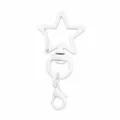Weißer Stern Karabinerverschluss Schlüsselanhänger Metall drehbar DIY Schmuck Zubehör - Pentagramm Anhänger(303) / Weiß