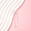 White 6.5cm 3-hole metal safety pin candy color waist tightening brooch DIY accessory. - White