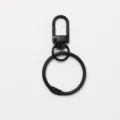Black metal keychain snap hook spring ring DIY craft bag pendant hardware accessories 1pc - Gate Buckle + Ring / Black