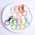 Mousqueton métal coloré porte-clés anneaux fendus pour accessoires bricolage variante - Clip Chien avec Porte-Clés / Couleurs Mélangées Aléatoires