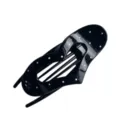Glossy black heart hair clip with white polka dots, stylish accessory for elegant hairstyles. - 12.56x4.5x4cm (28.5g) / Black
