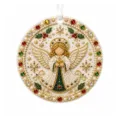 Round diamond painting angel hanging ornament Christmas holiday festive home decor gift - 1 Piece / Christmas Angel