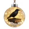 Transparante glazen raaf boek kerstbal variant, feestelijke boom hangende decoratie. - Oud Boek Kraai Halloween Transparante Bal Hanger