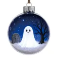 Transparant spook bal ornament, schattige miniatuur gloeiende boom decoratie Halloween hanger. - Lichtgevende Geest Grafsteen Dode Boom Halloween Microlandschap Transparante Bal Hanger